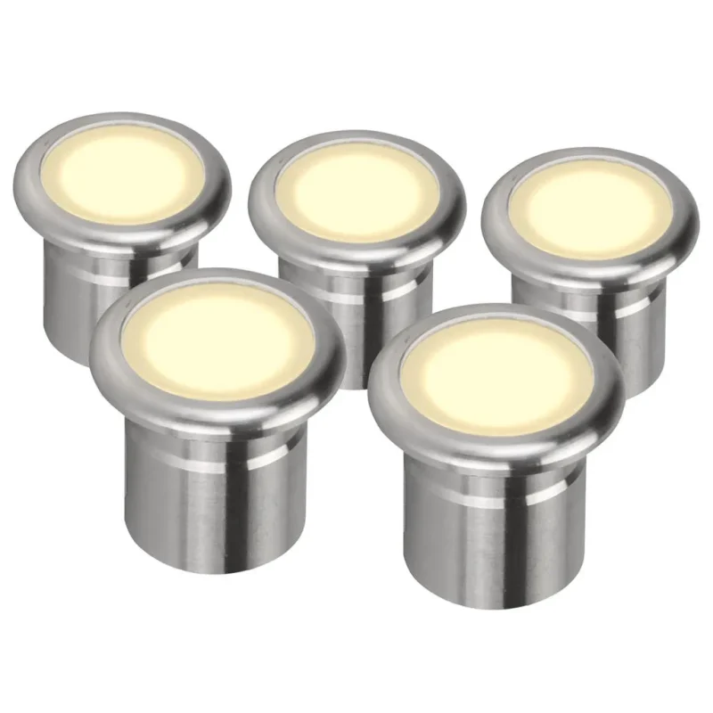 0 6w 12v warm white led deck light kit 5 pack