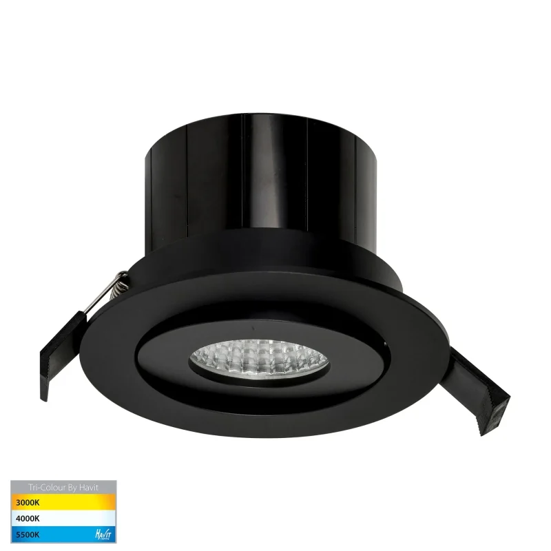 12w black tilt downlight 90mm cutout easy install