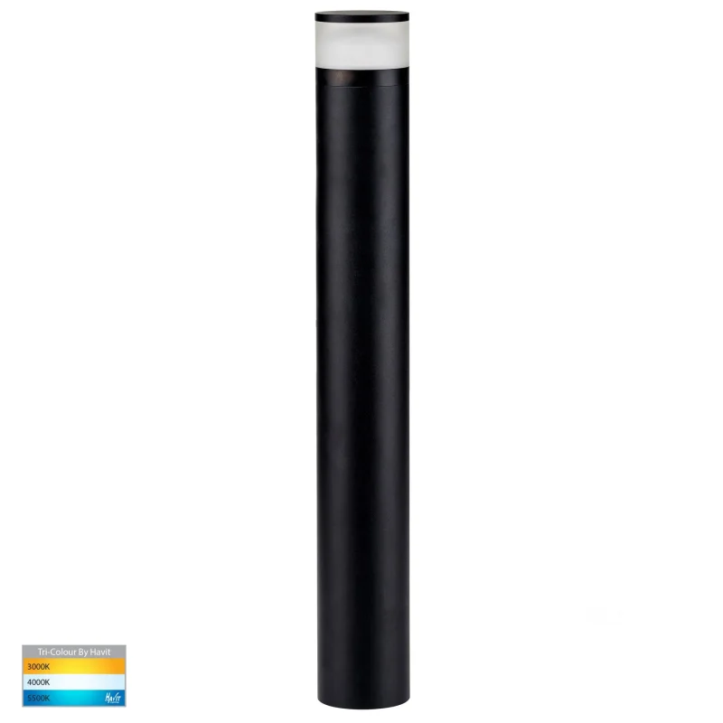 24v black led bollard 1000mm 24w cct built in easy return