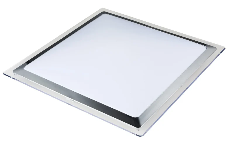 36w silver led step dimmable oyster light large 445mm square