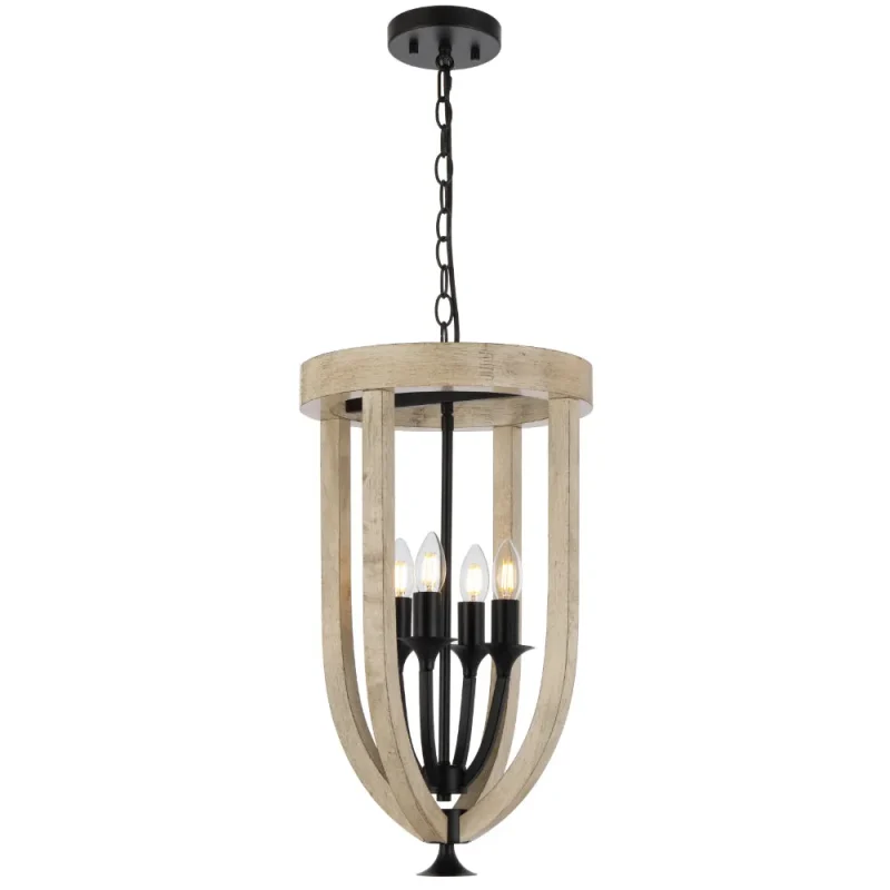 4 light black pendant fixture easy return policy