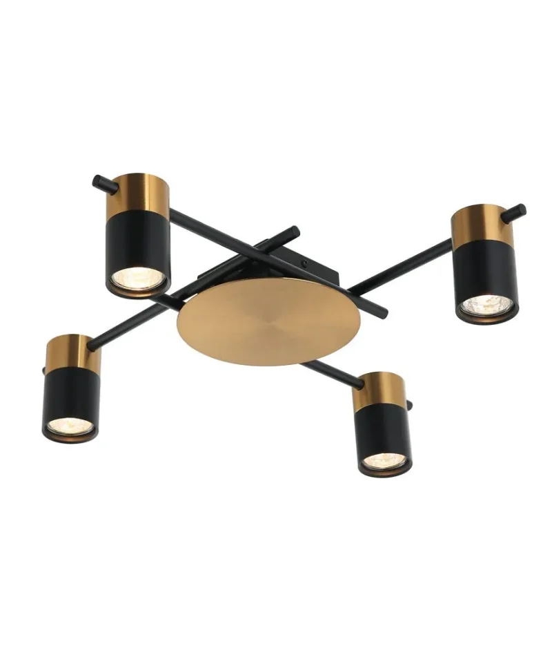 4 light brass black spotlight