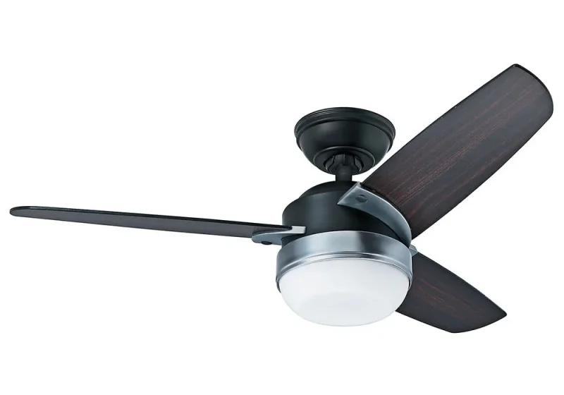 42 nova matte black fan with dark walnut blades