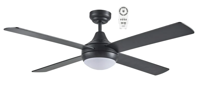 48 dc ceiling fan with led light matt black finish