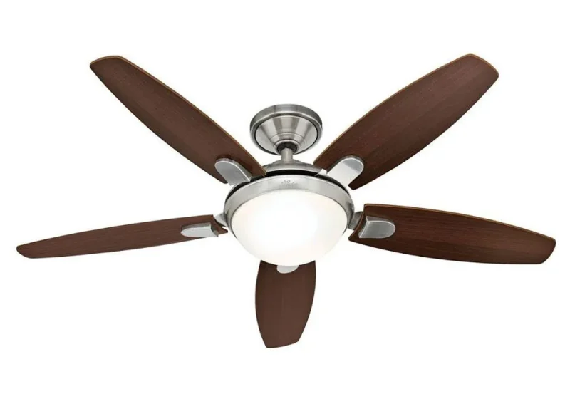 52 brushed nickel ceiling fan with walnut cherry reversible blades