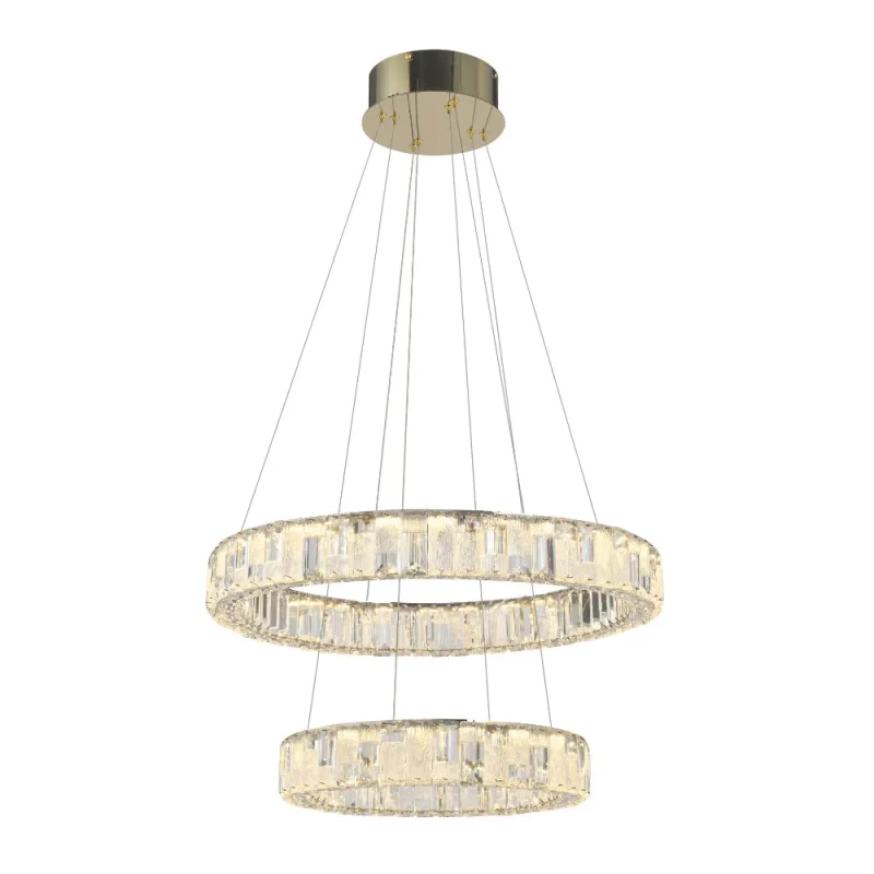 70w cct dimming led 2 tier gold pendant w remote easy returns