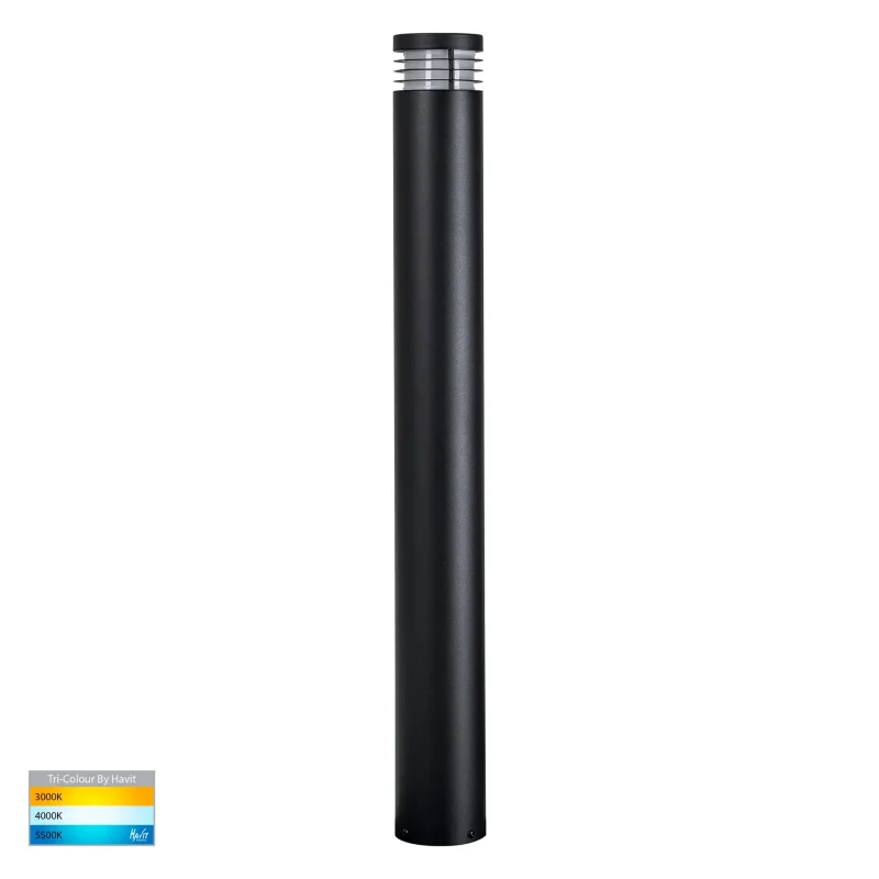 900mm black frosted bollard light 12v 5w cct mr16