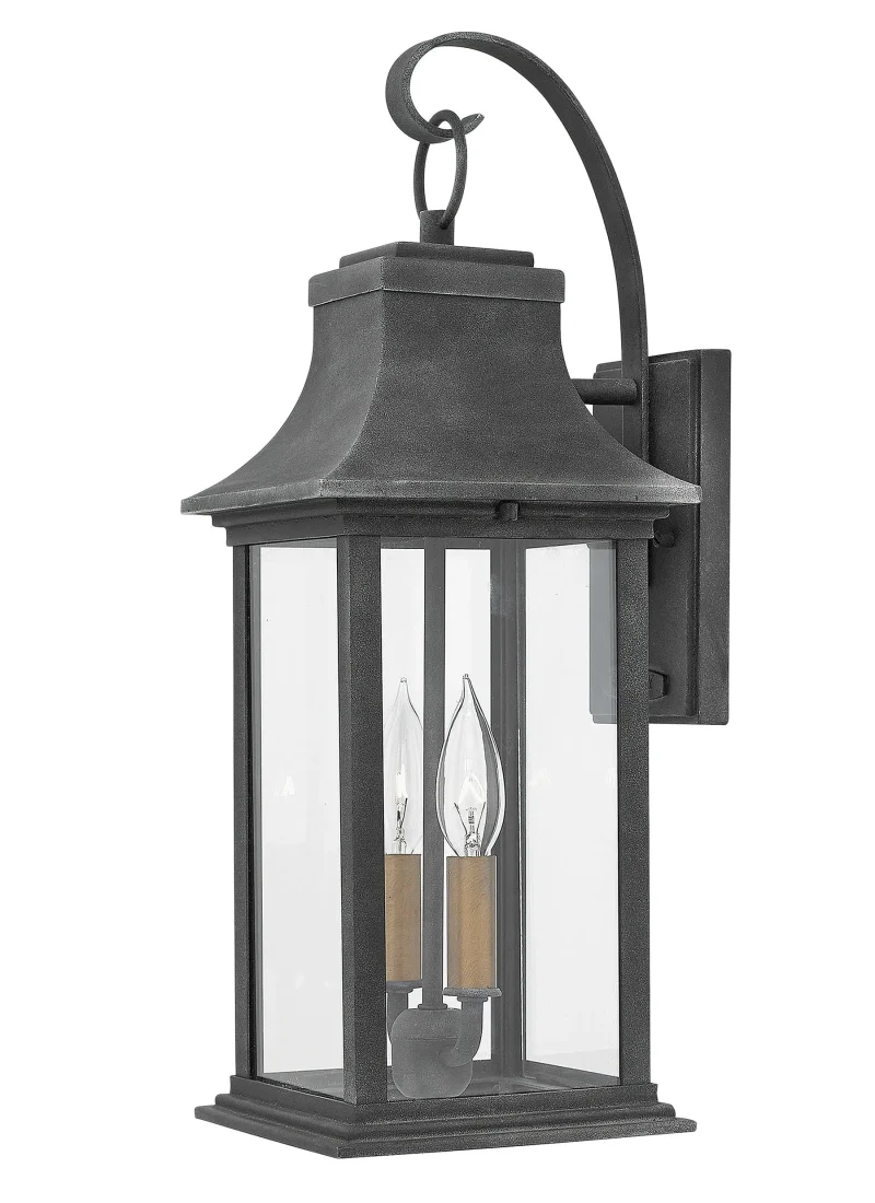 aged zinc outdoor lantern 2lt antique nickel heritage brass