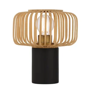 black bamboo round table lamp