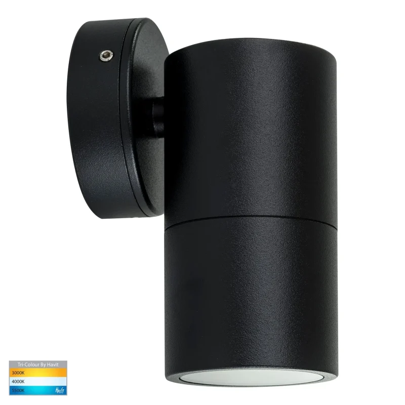 black wall pillar light with 9in1 cct gu10 single