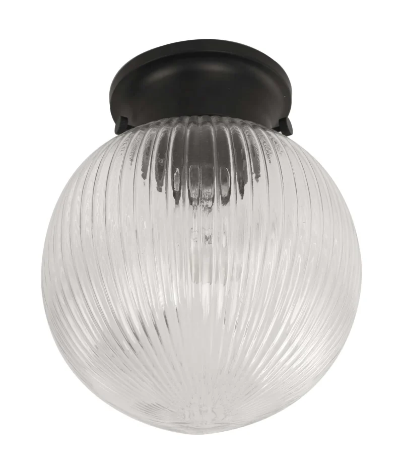 clear black ribbed glass sphere diy batten