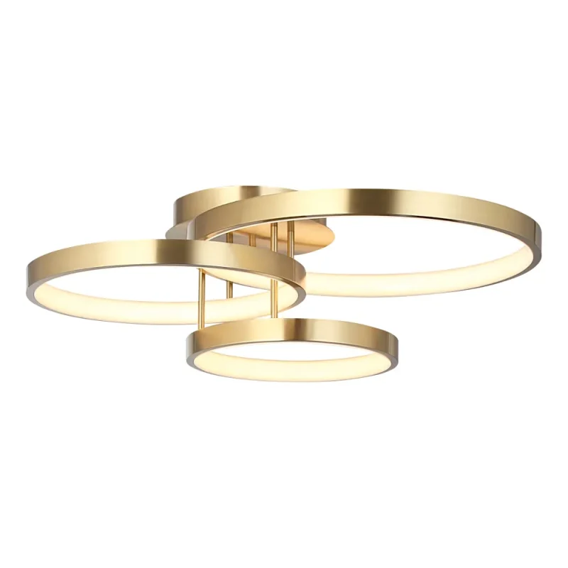 gold 84w led 3 ring ceiling light zola