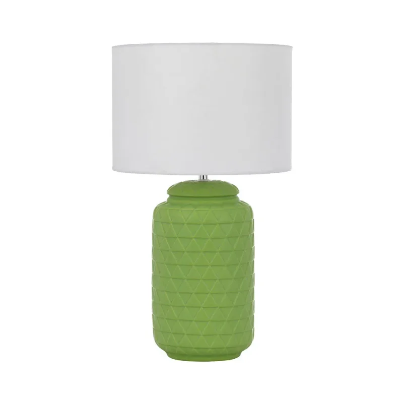 green white ceramic table lamp by heshi