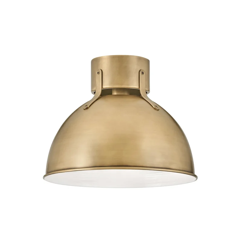 hinkley argo 1 light heritage brass flush mount