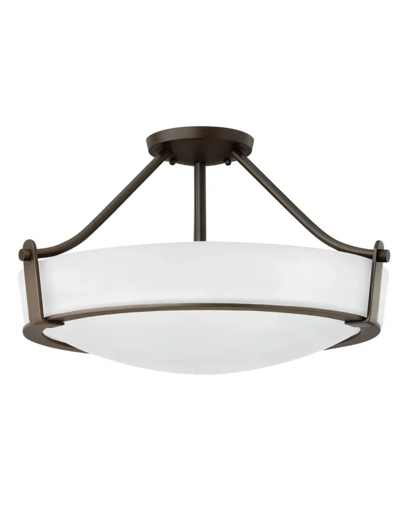 hinkley hathaway 4 light opal glass semi flush mount olde bronze finish