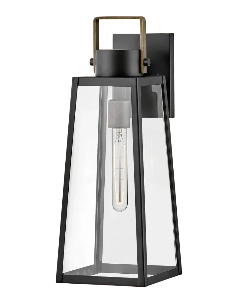 lark hugh 1l long black wall sconce modern led lighting