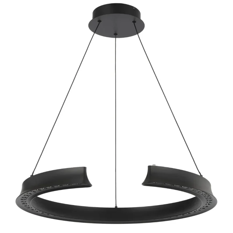 lucid 34w led round black pendant light cct adjustable