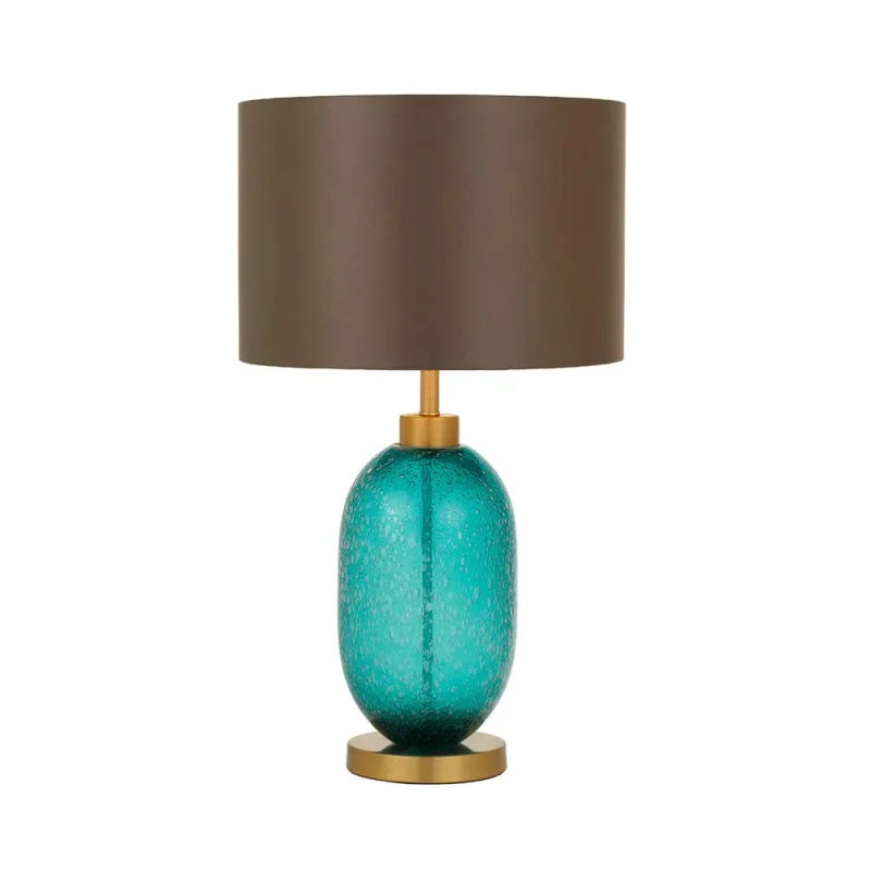 manolo teal brown table lamp