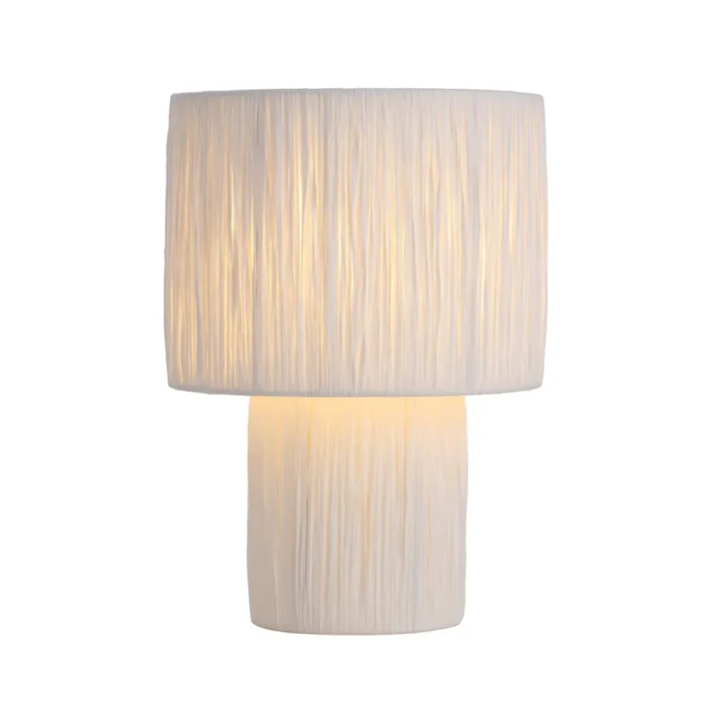 modern white raffia table lamp for small spaces