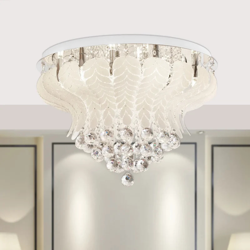 odessa 60 chrome ceiling light white clear glass