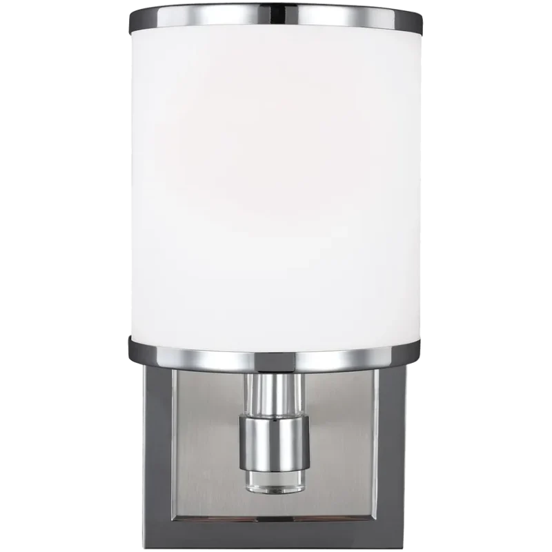 prospect park 1 light chrome wall sconce w opal glass