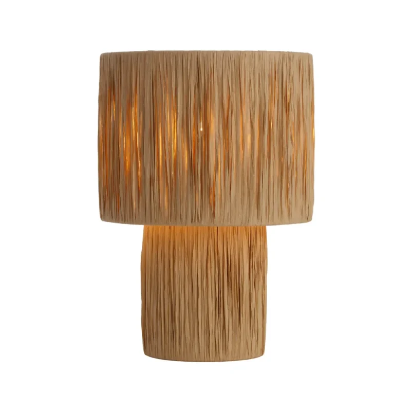 raffia table lamp natural small eco friendly