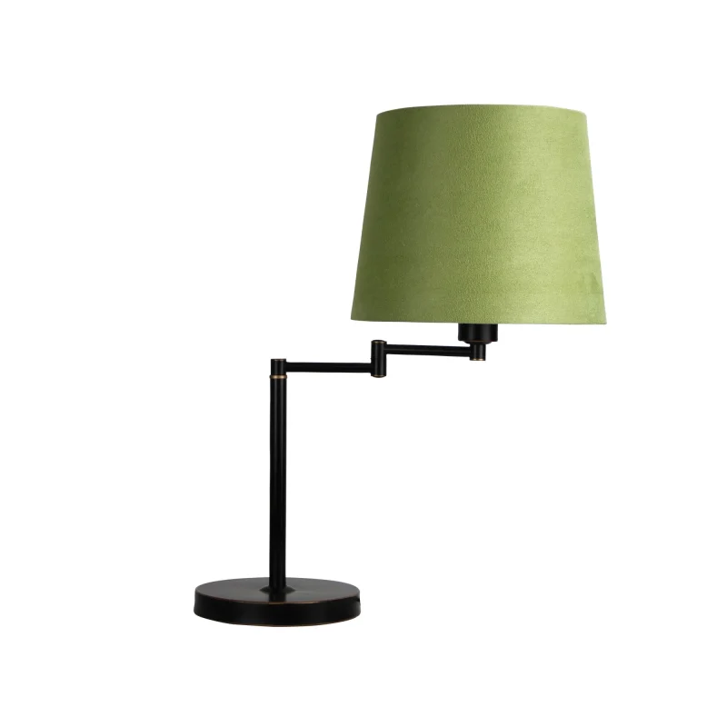 rubbed bronze swing arm table lamp by kingston