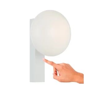 skyla antique white opal touch wall light w globe