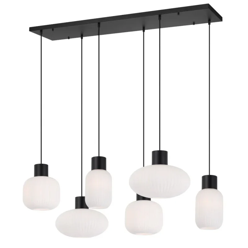 sleek 6l black opal opal pendant light nori