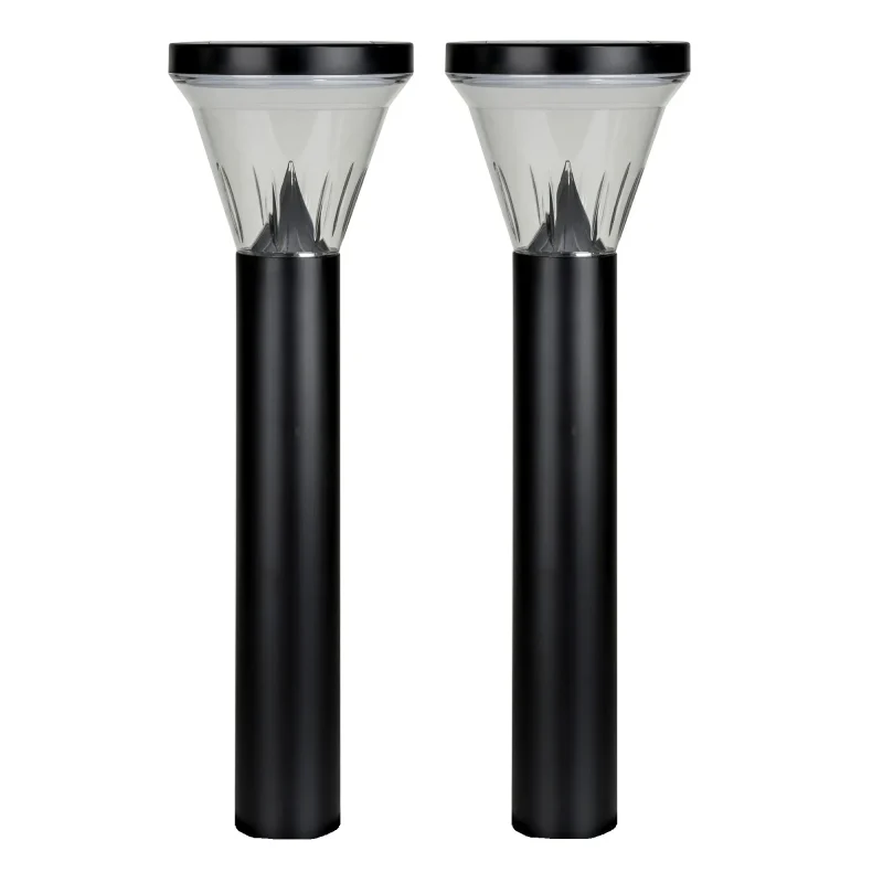 solar black garden bollards 2 pack