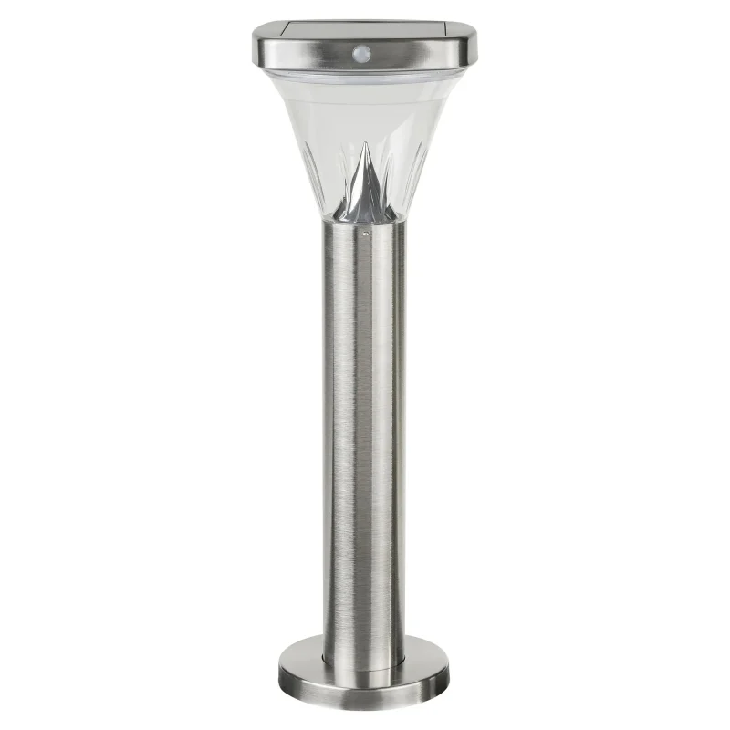 solar stainless steel garden bollard with sensor top modern design