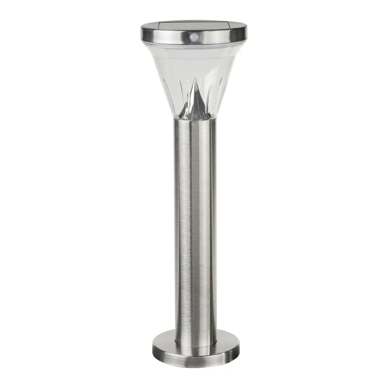 solar stainless steel modern garden bollard with sensor