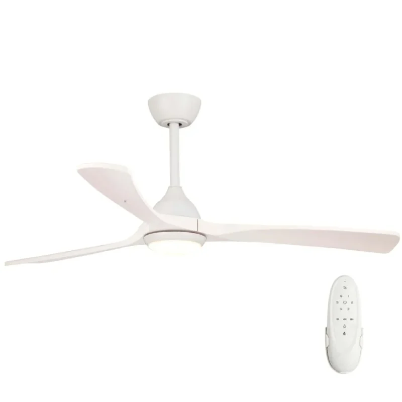 whitewash ceiling fan with led light sanctuary 52 dc white finish