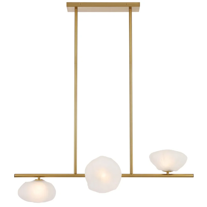 zecca 3 light antique gold pendant with frosted glass